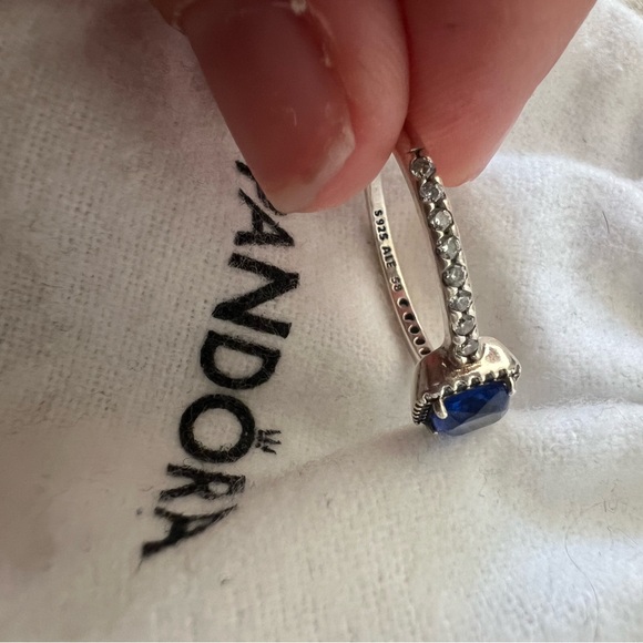 Blue Square Pandora Ring - Picture 4 of 5